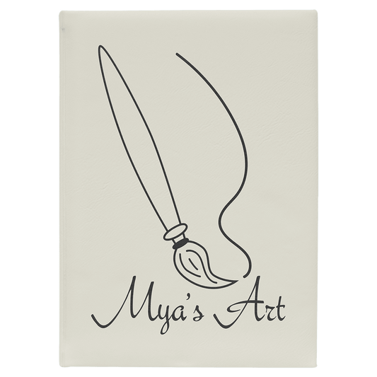 Leatherette Sketch Book - Personalized Cover - Medium 7" X 9 3/4"