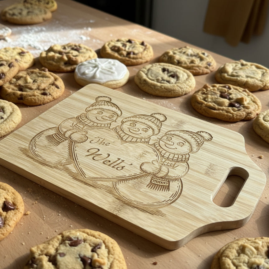 Medium Cutting Board - Holiday Design  13" X 9"